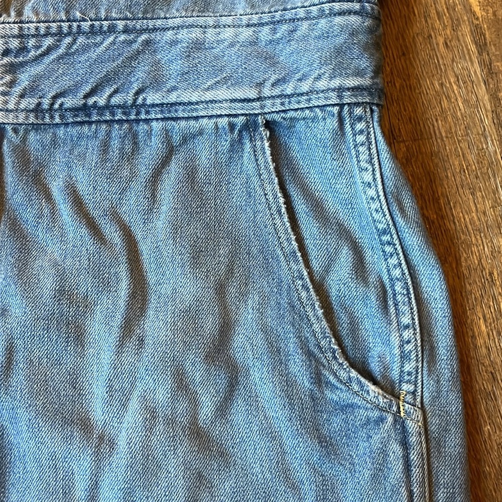 AMO Denim Skip Romper short sleeve light wash XL NWT casual carefree - Picture 12 of 16